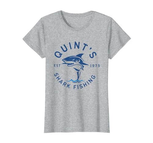 Funny Quints Shark Fishing Vintage Quint's Shark Fishing 1975 Retro T-Shirt - size chart