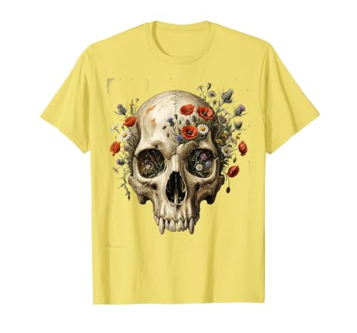 Mademark Elephant Skull Wildflower Bloom Graphic T-Shirt - Men - size chart