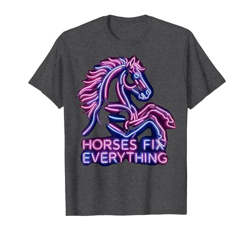 Mademark Horses Fix Everything Horse Riding Design T-Shirt - Men - size chart