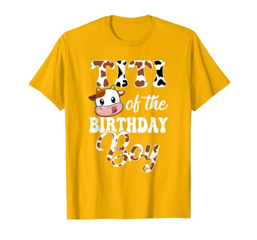 Titi of The Birthday Boy Cow Farm 1St Birthday Boy T-Shirt - size chart