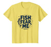 Mademark Fish Fear Me Funny Fishing for Men Angler Humor Quote T-Shirt - size chart