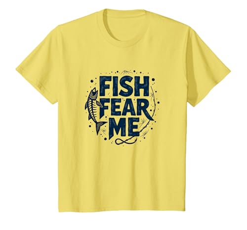Mademark Fish Fear Me Funny Fishing for Men Angler Humor Quote T-Shirt - size chart