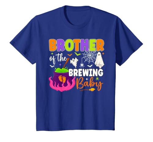Halloween Baby Shower Brewing Baby Family Matching Brother of Brewing Baby Halloween Theme Baby Shower Spooky T-Shirt - size