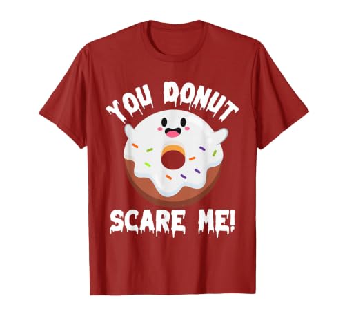 Donut Halloween Shirt Halloween Donut Costume Kids Men Women Doughnut Scare Me T-Shirt - size chart
