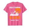 BlackThreadCa Great Pumpkin Believer Halloween Fun Graphic T-Shirt - size chart