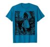 Alice in Wonderland - Down the Rabbit Hole Fantasy Vintage T-Shirt — design detail