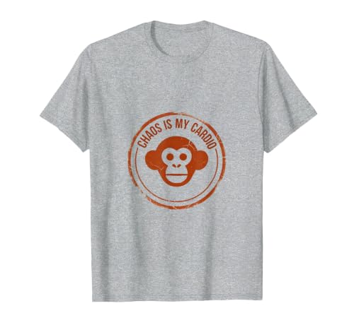 Mademark Chaos Is My Cardio Funny Monkey Design T-Shirt - Men - size chart