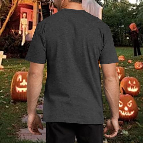 CAZYCHILD Halloween Shirts for Men Funny Halloween Pumpkin Shirt Dancing Skeleton Tee - size chart