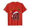 Christmas Buffalo Plaid Alphabet Tees Letter M Name Initial Buffalo Plaid Alphabet Monogram T-Shirt - size chart