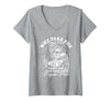 Funny Skeleton Meme Quote Sarcastic Humor Adult Women's Why Take The High Road When You Can Take The Psycho Path V-Neck