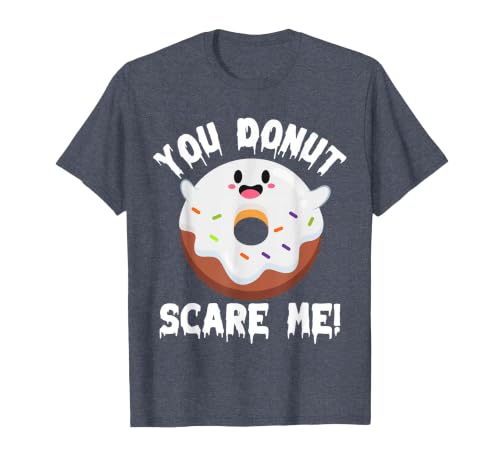 Donut Halloween Shirt Halloween Donut Costume Kids Men Women Doughnut Scare Me T-Shirt - size chart