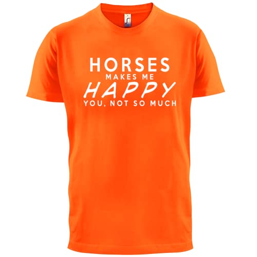 Dressdown Horses Makes Me Happy - Mens Premium Cotton T-Shirt - size chart