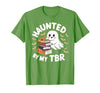 Halloween Student Books Lovers Haunted By My TBR Haunted By My TBR Cute Ghost Book Reading Teacher Halloween T-Shirt - size