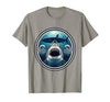 Mademark Great White Shark Below Surfboard Graphic T-Shirt - size chart