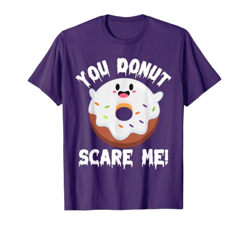Donut Halloween Shirt Halloween Donut Costume Kids Men Women Doughnut Scare Me T-Shirt - size chart