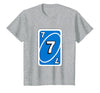 UNO Halloween Blue 7" Card T-Shirt - size chart