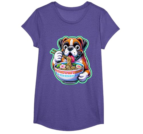 Noodle Ramen Boxer Dog Kawaii Anime Boxer Dog Ramen T-Shirt - size chart