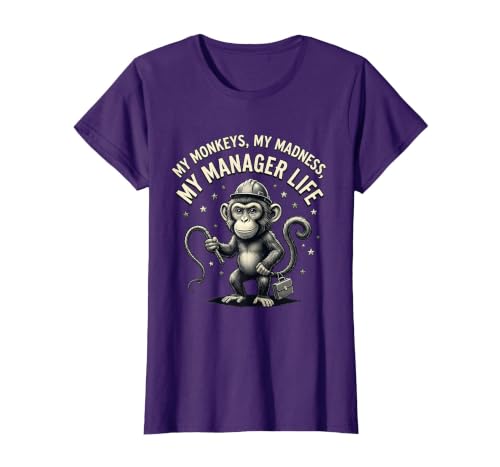 Mademark My Monkeys My Madness My Manager Life Circus Design T-Shirt - Women - size chart