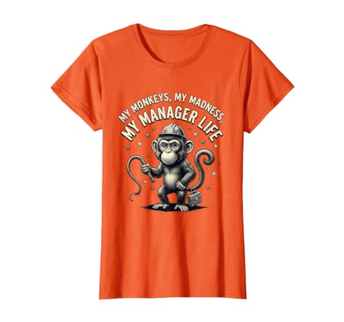 Mademark My Monkeys My Madness My Manager Life Circus Design T-Shirt - Women - size chart