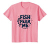 Mademark Fish Fear Me Funny Fishing for Men Angler Humor Quote T-Shirt - size chart