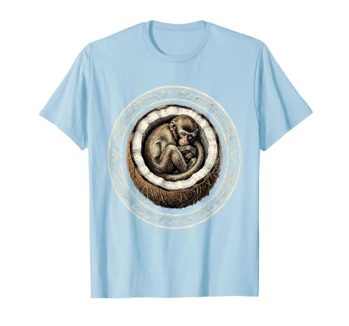 Mademark Cozy Monkey Curled in a Coconut Shell T-Shirt - Men - size chart