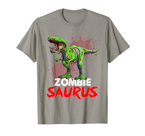Dinosaur T Rex Zombie Saurus Halloween Kids Boys Zombie Saurus Skeleton Dinosaur T Rex Zombie Halloween Boys T-Shirt - size