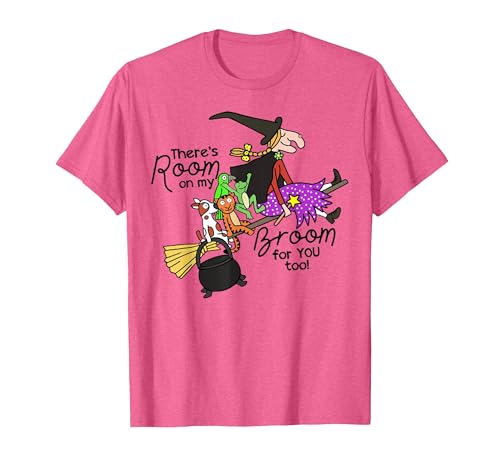 Funny Teacher Witch Tee Shirt There's Room On My Broom for You Too Teacher T-Shirt - size chart