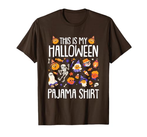 Halloween Shirts Costume Women Men Kids Pajama This is My Halloween Pajama Shirt Pumpkin Witch Skeleton T-Shirt - size chart