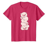 Pink Kawaii & Anime Stuff Pigs On A Pile - Cute Kawaii Anime - Pig Aesthetic Japanese T-Shirt - size chart