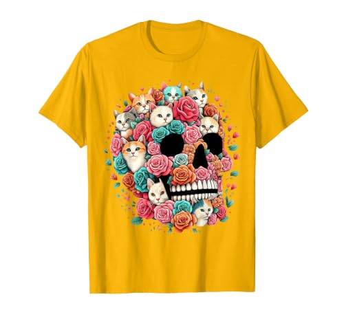 TS - SHOP - Kitty Skeleton Halloween Costume Idea Cat Skull - Kitty Skeleton Halloween Costume Idea T-Shirt - size chart