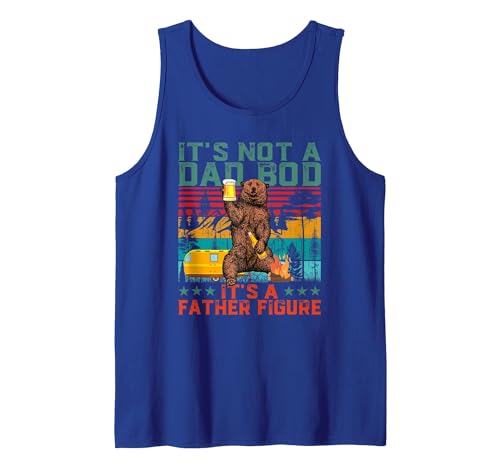 Father's Day Gifts for Dad Funny Bear And Dad Bod It's Not A Dad BOD It's Father Figure Bear Beer Fathers Day Tank Top - size chart