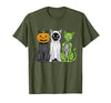Halloween Tees for Women Men Kids Skeleton Cat Pumpkin Ghost Halloween Kitty Meow Girl Boy Kid T-Shirt - size chart
