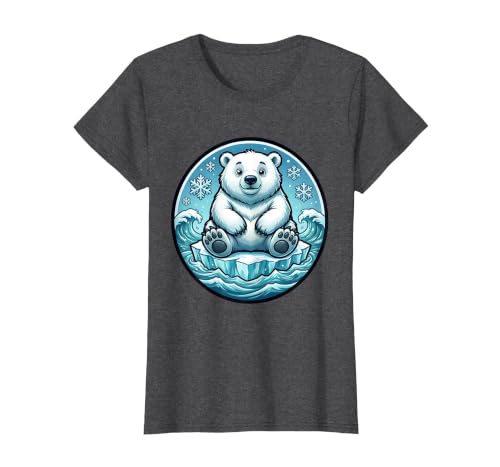 Mademark Polar Bear Lone Ice Floe Arctic Drift Design T-Shirt - size chart