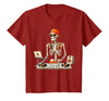 Funny Skeleton DJ Halloween Men Outfit Skeleton DJ Halloween Costume Turntable Music Funny Men Boys T-Shirt - size chart