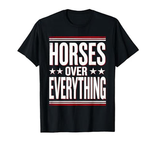 Mademark Horses Over Everything Equestrian Design T-Shirt - Men - size chart