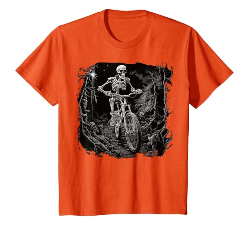 Scary Cyclist Skeleton Gifts Cycling Skeleton Mountain MTB Bicycle Cyclist Skeleton T-Shirt - size chart