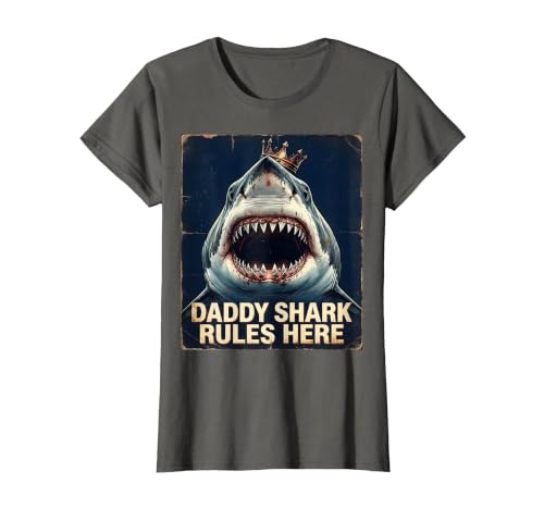 Mademark Daddy Shark Rules Here Fun Dad Design T-Shirt - size chart