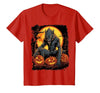 FrightNightFits Werewolf Orange Halloween T-Shirt - size chart