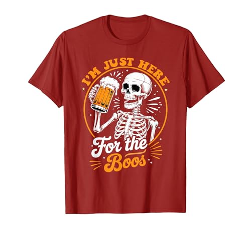 Boos Halloween Costume Cute skeleton I'm Just Here for The Boos Halloween Costume Skeleton Cute T-Shirt - size chart