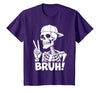Skeleton Peace Sign Shirts For Men Women & Kids Bruh Skeleton Hand Peace Sign Halloween Skeleton Hand Sign T-Shirt - size