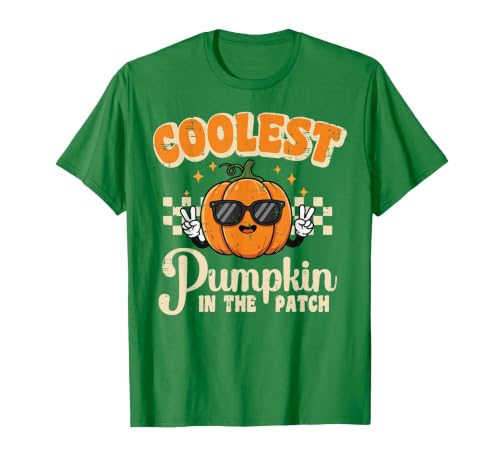 Halloween Shirts For Women Men Kids Boys Girls Halloween Coolest Pumpkin in Patch Costume Boys Kids Youth T-Shirt - size