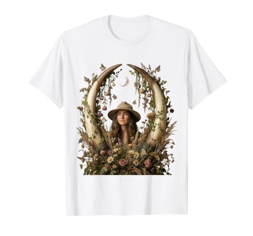 Mademark Safari Explorer Elephant Tusk Skull Framed Art T-Shirt - Men - size chart