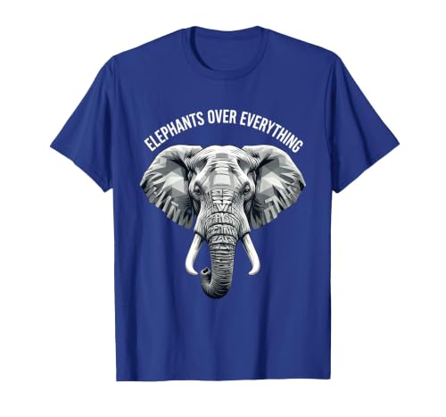 Mademark Elephants Over Everything Elephant Lover Design T-Shirt - Men - size chart