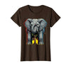 Mademark Funny Elephant Hiding Behind Tiny Tree T-Shirt - Women - size chart