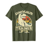 Dinosaur Trainer Halloween Vintage Dinosaur Trainer Halloween Costume Retro Dino Outline T-Shirt - size chart