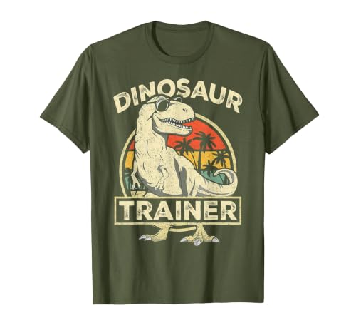 Dinosaur Trainer Halloween Vintage Dinosaur Trainer Halloween Costume Retro Dino Outline T-Shirt - size chart