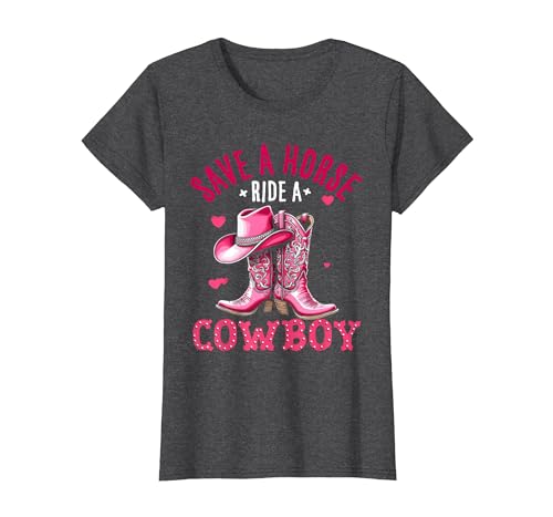 Save A Horse Ride A Cowboy Western Country Life Cowgirl T-Shirt - size chart