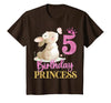 Kids 5th Birthday Rabbit Princess Girl Bunny 5 Years Old T-Shirt — design detail