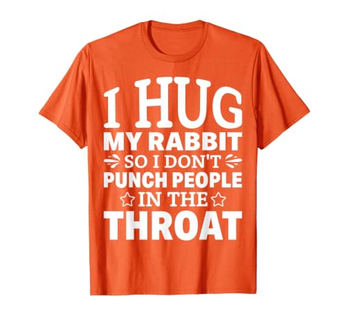I Hug My Rabbit I Easter Bunny Design Lionhead Rabbit T-Shirt — design detail