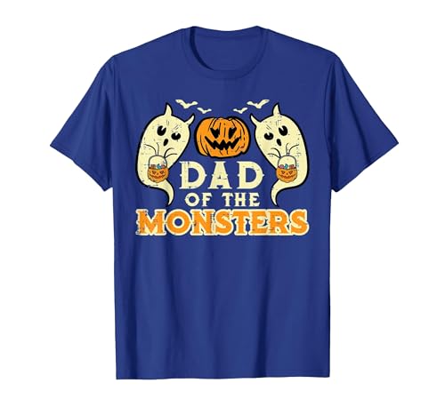 Mens Halloween Shirts For Dad Daddy Papa Men Halloween Dad of Monsters Funny Family Costume Papa Daddy T-Shirt - size chart
